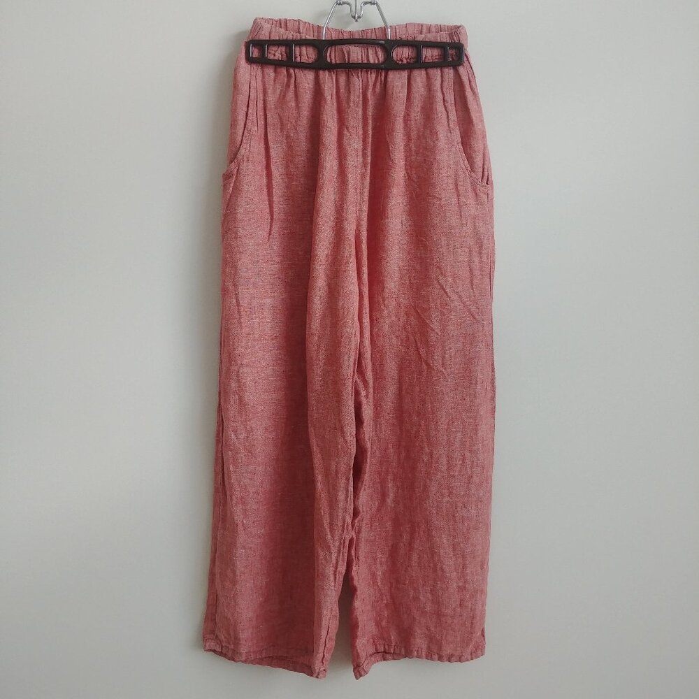 Flax 100% linen made in Lithuania cropped ankle pants capris approx XS Petite